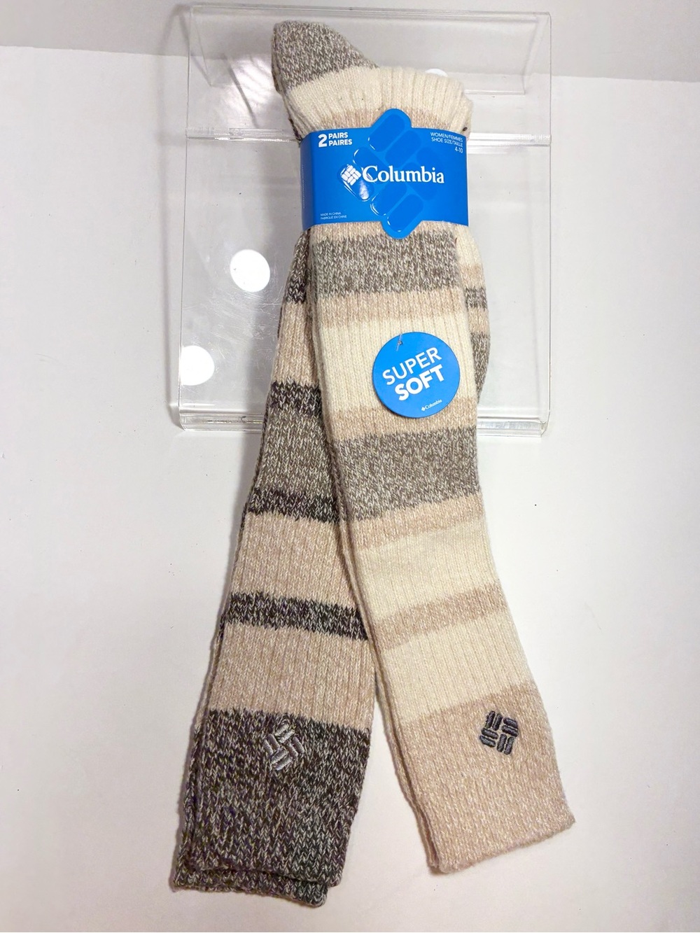 2 Pair Columbia Super Soft Knee High Delta Socks Striped Women’s Size 4-10